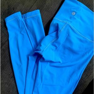 Amazing blue leggings by Lululemon just like new.